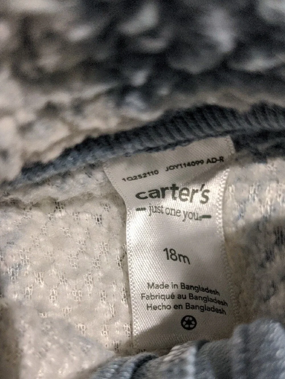 Carter's Blue & Cream Sherpa Half-Zip Pullover